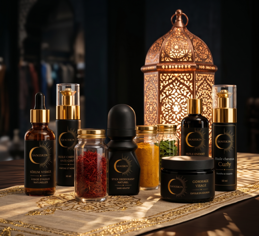 Ingrédients naturels SaniSkin - huile argan et plantes